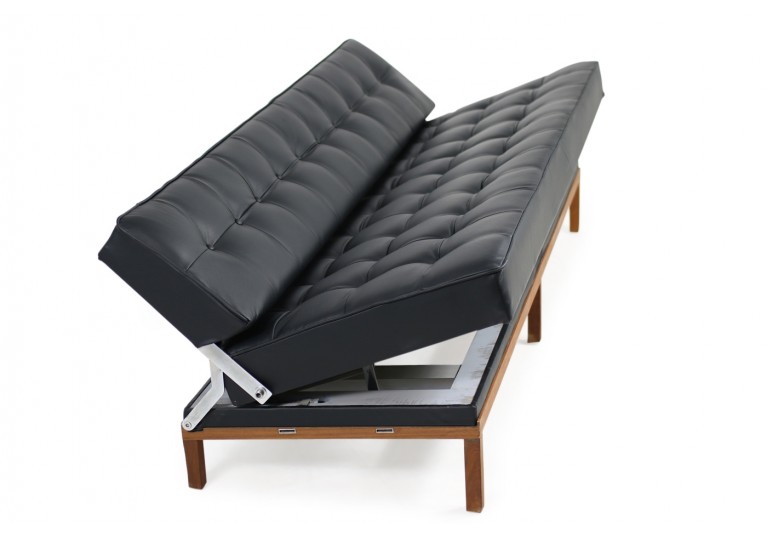 60er Sofa, Daybed, Johannes Spalt für Wittmann, Model Constanze, Teak und Leder