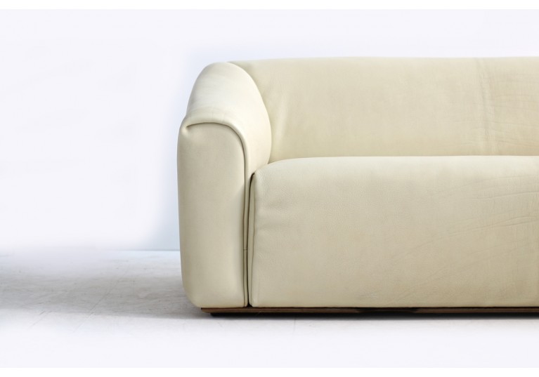 1970s De Sede DS 47 Buffalo Leather Sofa with Extendable Seat Ecru No. 2