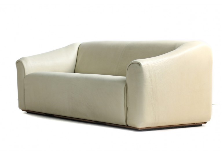 1970s De Sede DS 47 Buffalo Leather Sofa with Extendable Seat Ecru No. 2