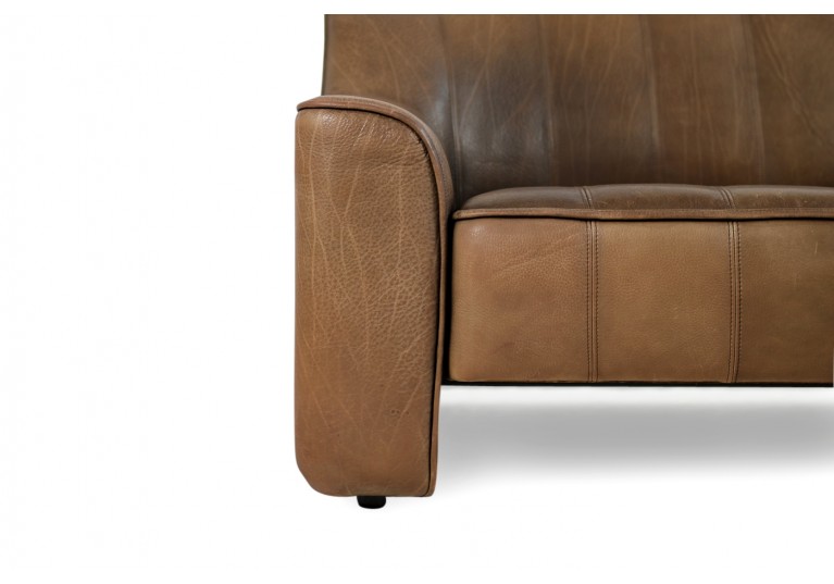 70er Ledersofa, Büffelleder, De Sede DS 44, 3-Sitzer