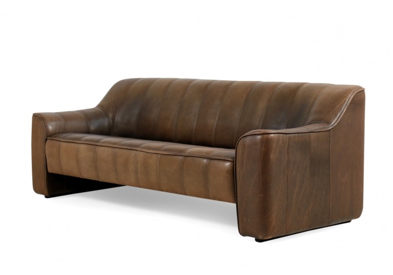 70er Ledersofa, Büffelleder, De Sede DS 44, 3-Sitzer