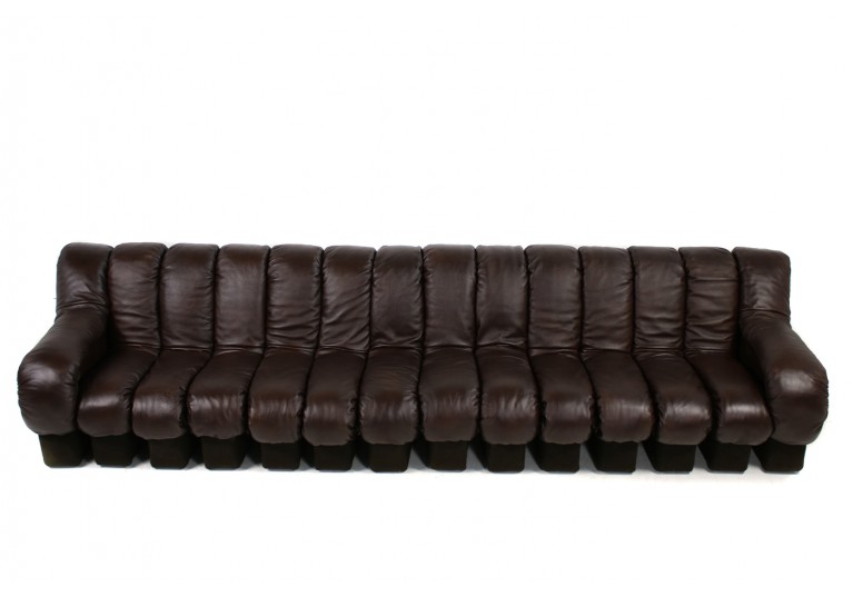 70er De Sede Sofa, Tatzelwurm, Non Stop Sofa, Ueli Berger, Schweiz, Ledersofa, 60er