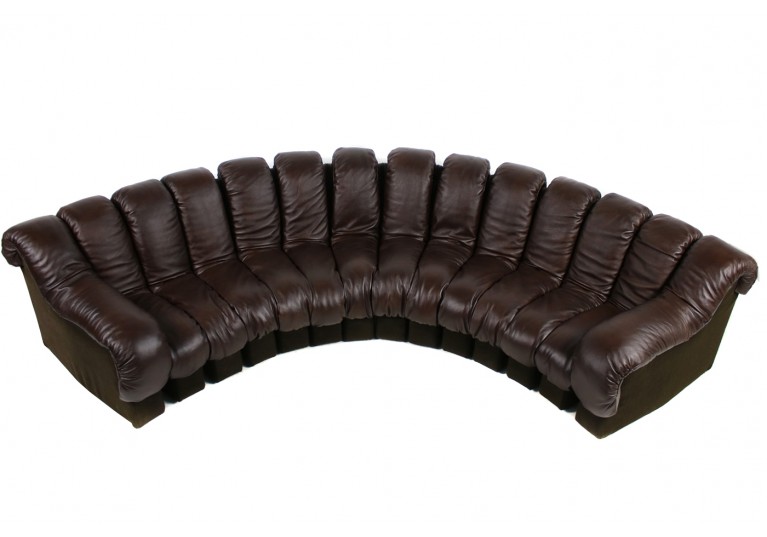 70er De Sede Sofa, Tatzelwurm, Non Stop Sofa, Ueli Berger, Schweiz, Ledersofa, 60er