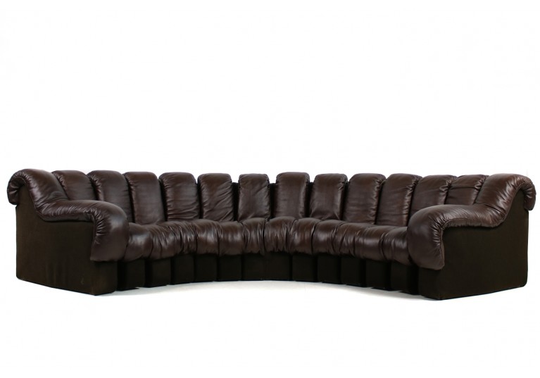 70er De Sede Sofa, Tatzelwurm, Non Stop Sofa, Ueli Berger, Schweiz, Ledersofa, 60er