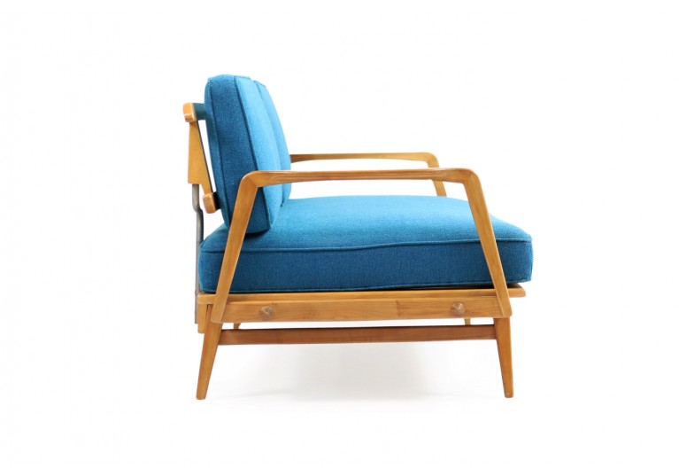 50er Daybed, Knoll Antimott, ES, Eugen Schmidt, Mid century modern, 60er, petrol, buche, extendable sofa 