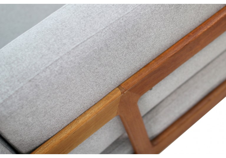 60er Teak Sofa, Daybed, Peter Hvidt, Model 451, France & Son Denmark, Geflecht, teak & cane daybed
