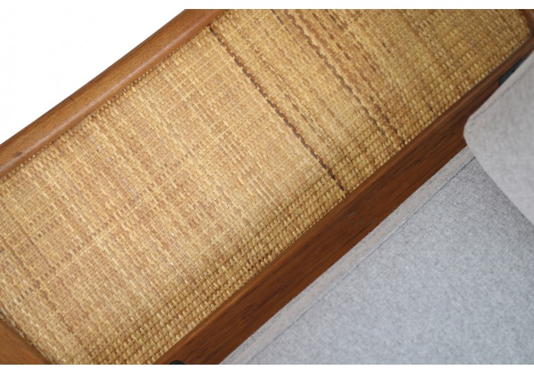 60er Teak Sofa, Daybed, Peter Hvidt, Model 451, France & Son Denmark, Geflecht, teak & cane daybed