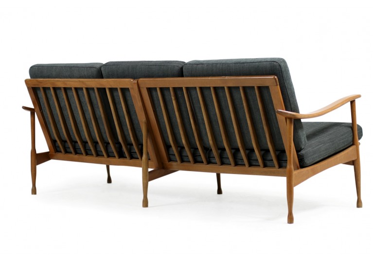 1950s Italian Mid Century Organic Lounge Sofa Beechwood