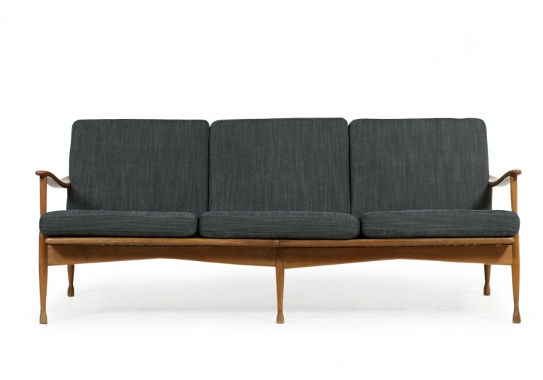 1950s Italian Mid Century Organic Lounge Sofa Beechwood