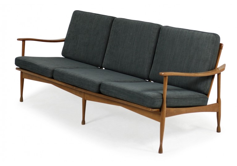1950s Italian Mid Century Organic Lounge Sofa Beechwood