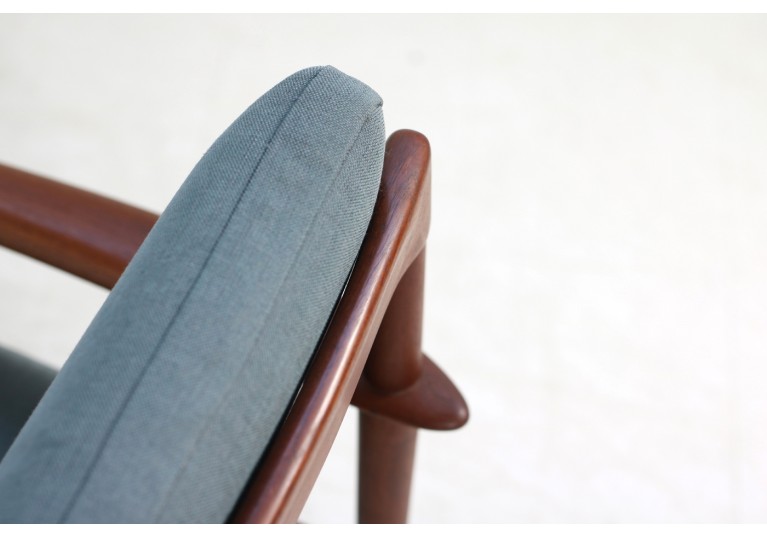 50er Sofa, Grete Jalk für Poul Jeppesen, Model PJ 56/3, Neubezug, 60er Jahre