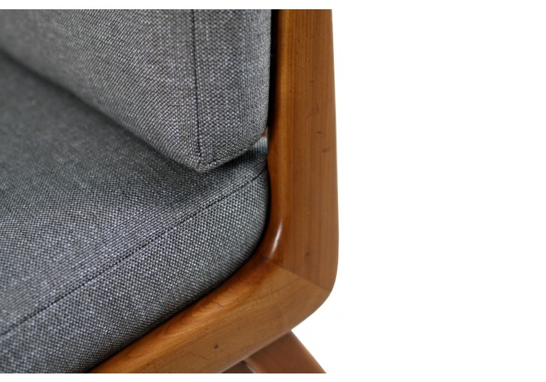50er Boomerang Sofa ES Eugen Schmidt, Heinz Mitzlaff Kirschholz mid century modern
