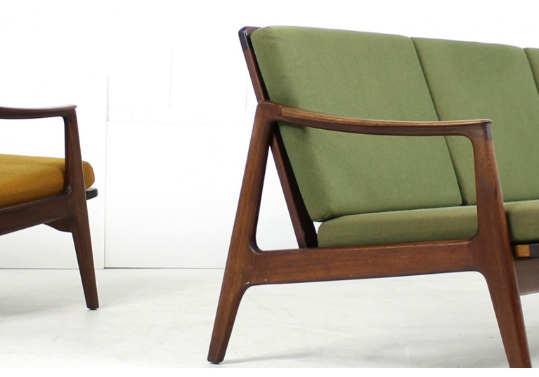 Beautiful 1960s Olive Teak Sofa Mid century Modern Design