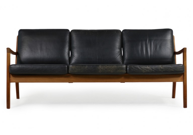 60er Jahre Sofa, Ole Wanscher, Teak & Leder, France & Son, danish modern