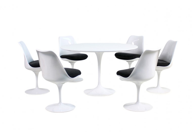 60er Tulip Chairs, Tulip Table, Eero Saarinen für Knoll International, original, Neubezug