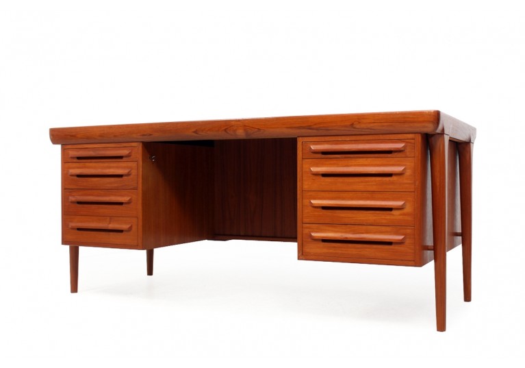60er Teak Schreibtisch, Kofod Larsen, Denmark, 70er danish modern