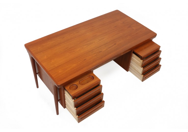 60er Teak Schreibtisch, Kofod Larsen, Denmark, 70er danish modern
