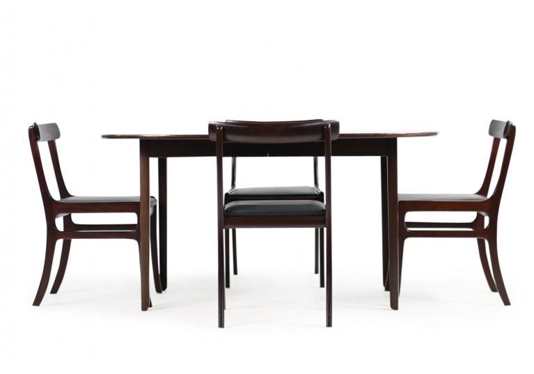 60er Esszimmer Set, 8 Stühle, Tisch ausziehbar, Mahagoni, Ole Wanscher, PJ Poul Jeppesen Denmark, 60s chairs & table