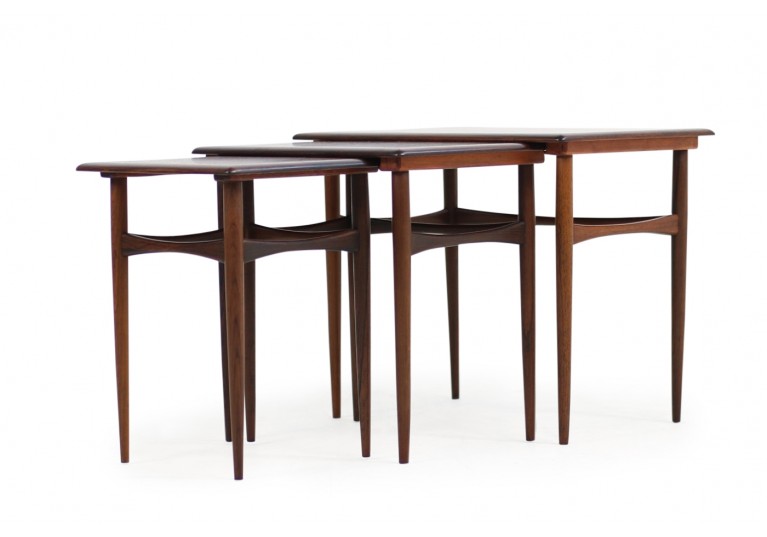 Set of 3 Danish Nesting Tables by Arne Hovmand Olsen Rosewood
