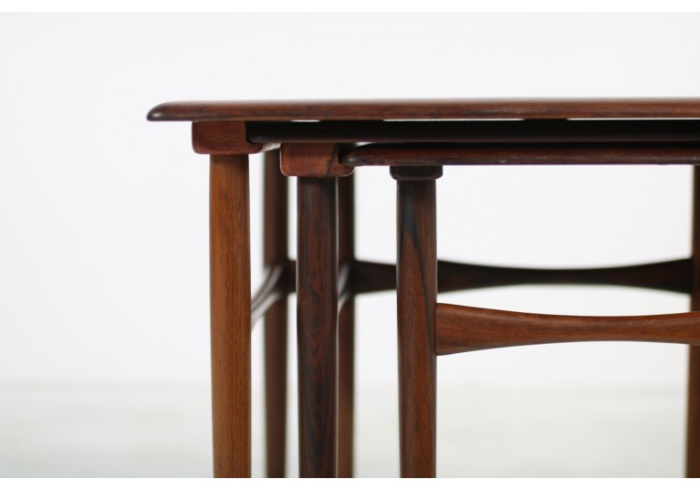 Set of 3 Danish Nesting Tables by Arne Hovmand Olsen Rosewood
