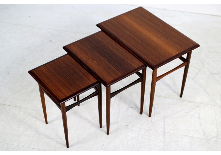 Set of 3 Danish Nesting Tables by Arne Hovmand Olsen Rosewood