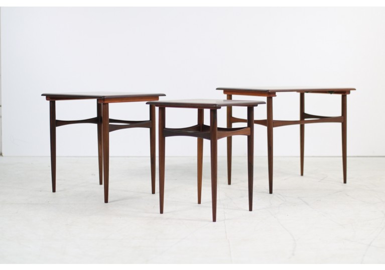 Set of 3 Danish Nesting Tables by Arne Hovmand Olsen Rosewood