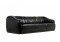 Rare 1970s Organic Black Buffalo Leather Lounge Sofa Three-Seat