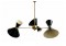 Large Italian Adjustable Brass Modernist Chandelier in Stilnovo Style