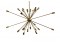 Large Italian Brass Sputnik Chandelier 24 Lights Stilnovo Style