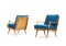 Pair of 1950s Eugen Schmidt Beechwood & Cane Easy Chairs