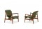 Pair of 1950s Finn Juhl Lounge Easy Chairs Mod. FD 136 Teak and Leather
