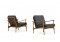 Pair of 1950s Italian Mid Century Organic Easy Chairs Beechwood