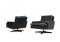 Pair of 1960s Swivel Leather Chairs Fredrik A. Kayser Mod. 807