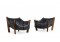Pair of 1970s Brazilian Percival Lafer Leather Lounge Chairs