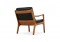1960s Danish Modern Ole Wanscher Easy Chair Teak & Black Leather No. 2