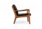 1960s Danish Modern Ole Wanscher Easy Chair Teak & Black Leather No. 1