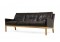1960s Kai Lyngfeldt Larsen Oak & Brown Leather Sofa Soren Willadsen