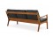 1960s Danish Modern Vintage Sofa by Ole Wanscher in Teak & Black Leather