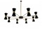 Italian Modern Brass 8-Arm Spider Chandelier Stilnovo Style