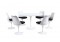 1960s Eero Saarinen Tulip Dining Table and Six Swivel Chairs Knoll Int.