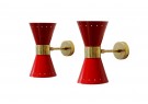 lampe wandleuchten messing italien brass sconces 1960s 60er stilnovo style arredoluce style