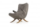 50er Sessel, organische Form, Papa Bear Lounge Chair, Sheepskin, 50er Sessel, Buchenholz