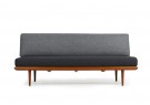 60er Teak Sofa, Peter Hvidt, danish modern, Daybed, Neubezug grau