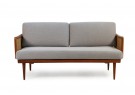 60er Teak Sofa, Daybed, Peter Hvidt, Model 451, France & Son Denmark, Geflecht, teak & cane daybed