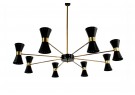 60er Lampe, 70er Kronleuchter, Italien, Stilnovo, Arredoluce, chandelier, metal, brass, Messing